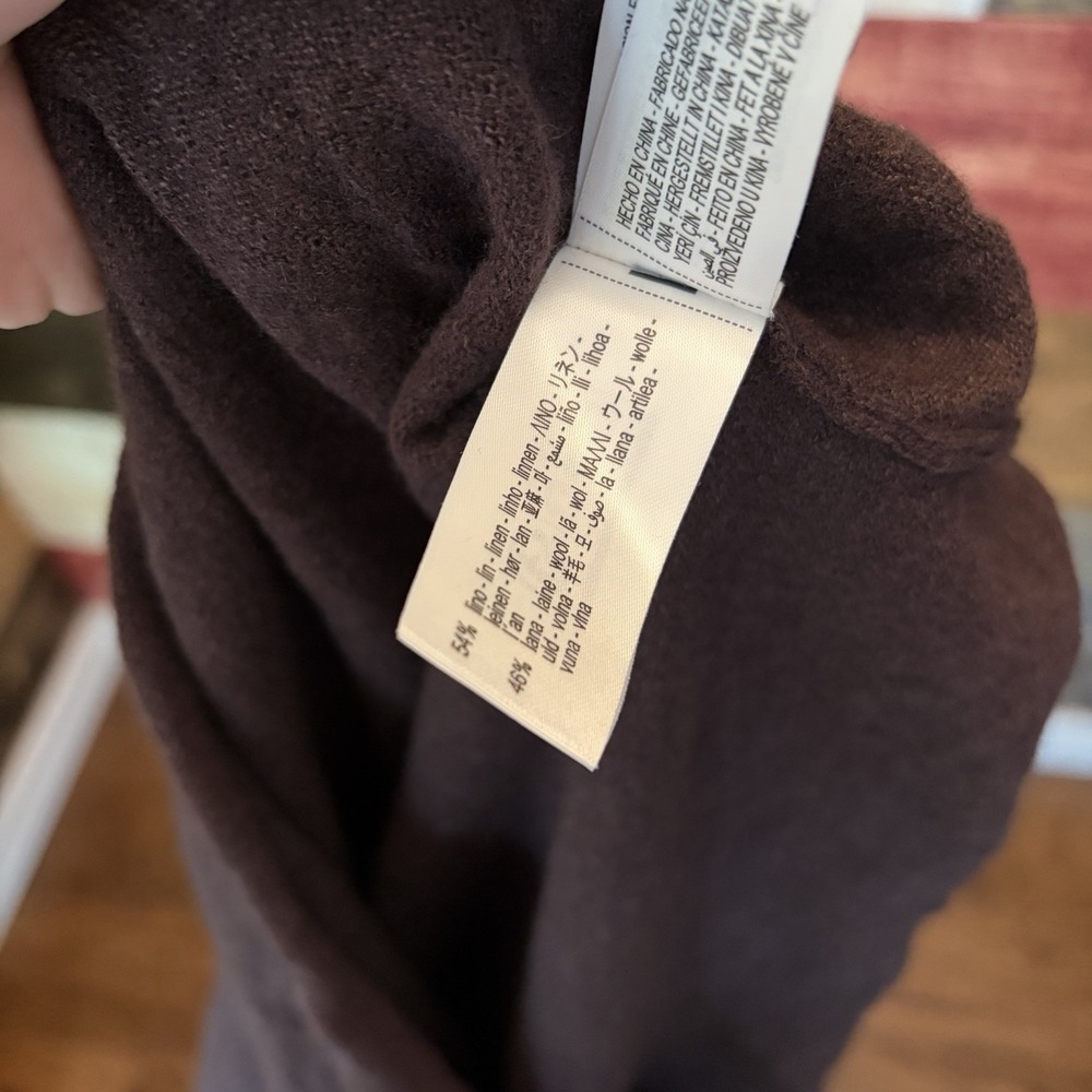 Bad Bunny Zara Benito Antonio Antonyo Linen Wool Brown Cropped Sweater M - Picture 6 of 8